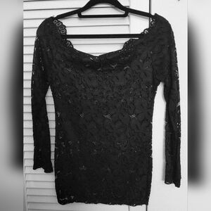10 for $10 🔥Chic Black Lace Long Sleeve Top🔥